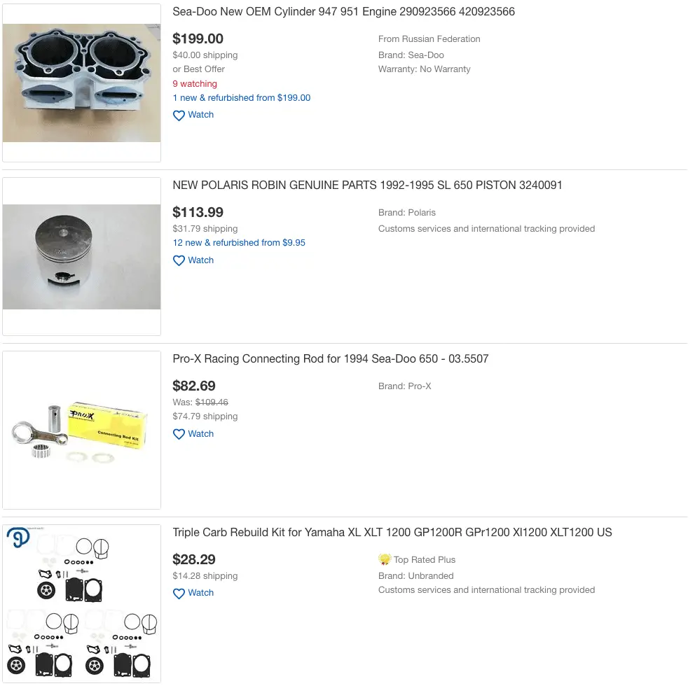 Buying Jet Ski Parts On Ebay: Worth The Risk? 4 Used Parts For Pwc From Ebay