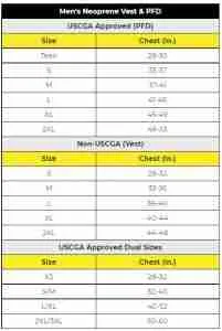 Body Glove Phantom Life Jacket For Men 6 Body Glove Phantom Men'S Uscga Life Jacket Sizing Chart