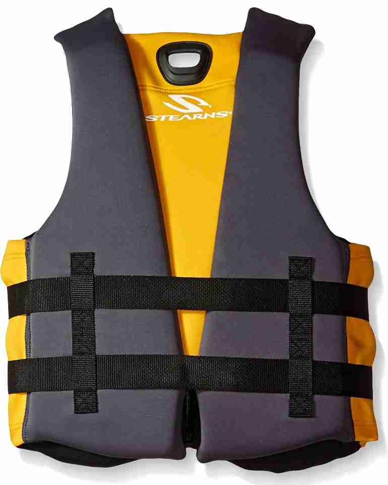 Stearns Men’s V1 Series Hydroprene Life Jacket 3 Sterns Men'S V1 Series Hydroprene Life Jacket - Back (Gold)