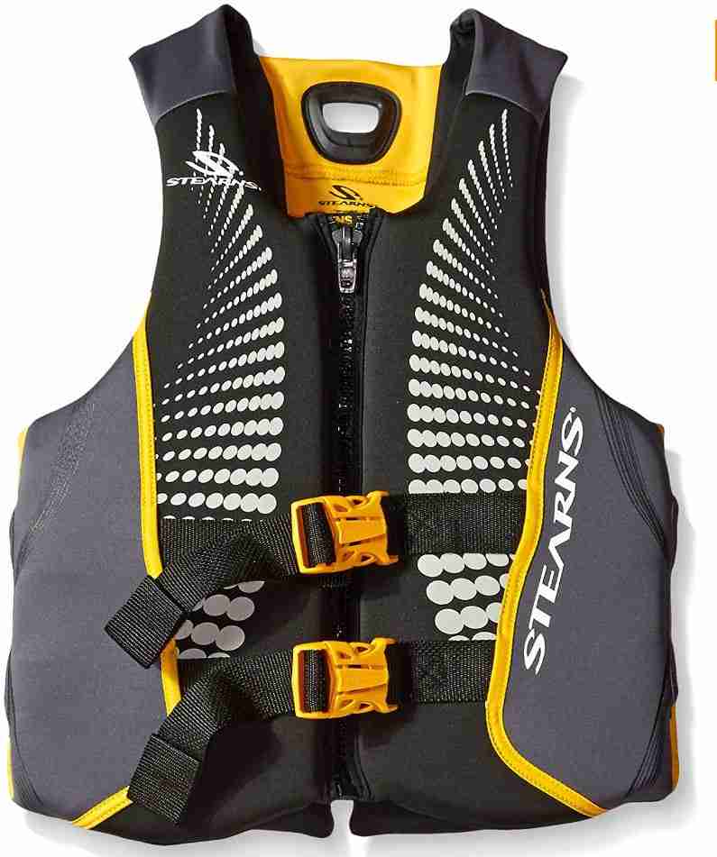 Stearns Men’s V1 Series Hydroprene Life Jacket 1 Sterns Men'S V1 Series Hydroprene Life Jacket - Front (Yellow)