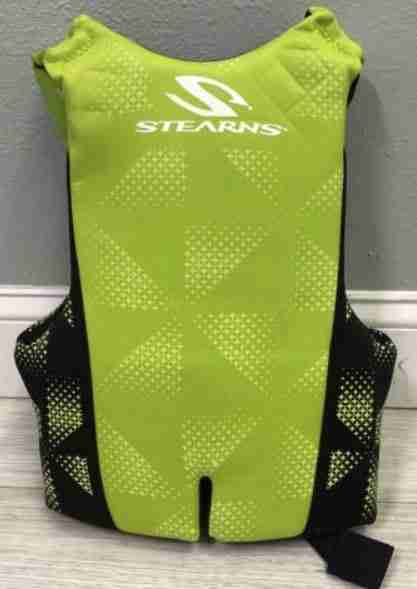 Stearns Men’s V1 Series Hydroprene Life Jacket 9 Sterns Youth V1 Series Hydroprene Life Jacket (Green) Back